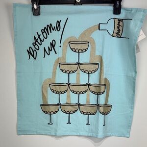 Anthropologie Blue and Gold Kitchen Towel